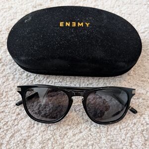 Enemy 01 Shiny Black With Black Lenses Sunglasses